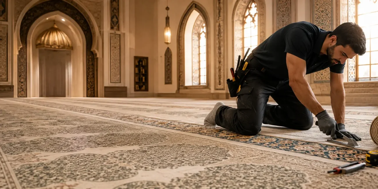 Mosque carpet sale & fixing